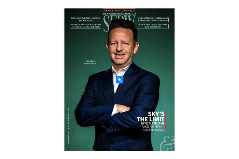 South Florida Business and Wealth magazine cover showcasing an entrepreneur